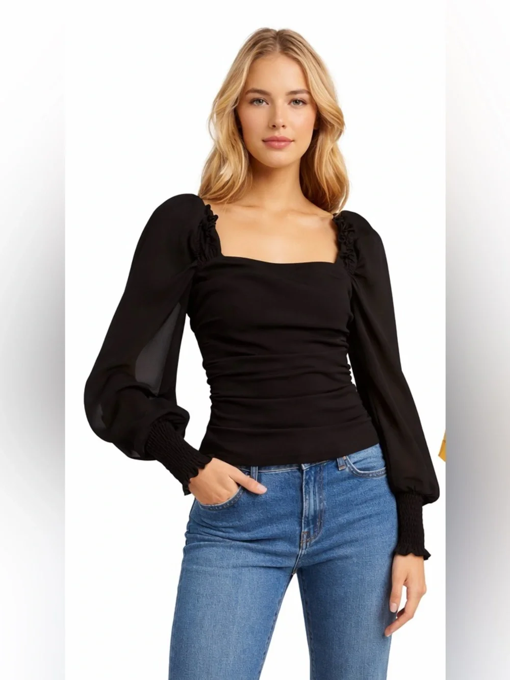 Astr The Label Size Medium Elegant Black Women's Top